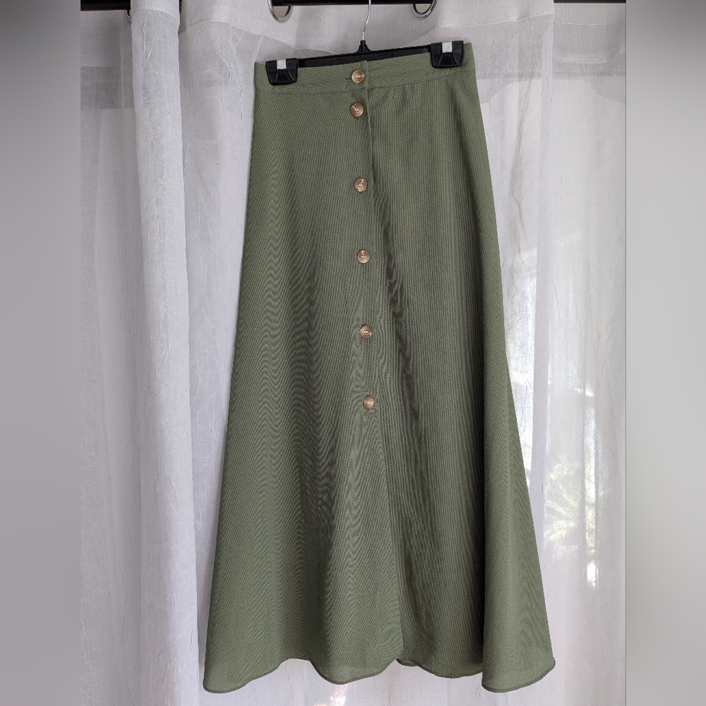 Cleo Green Maxi A-Line Skirt